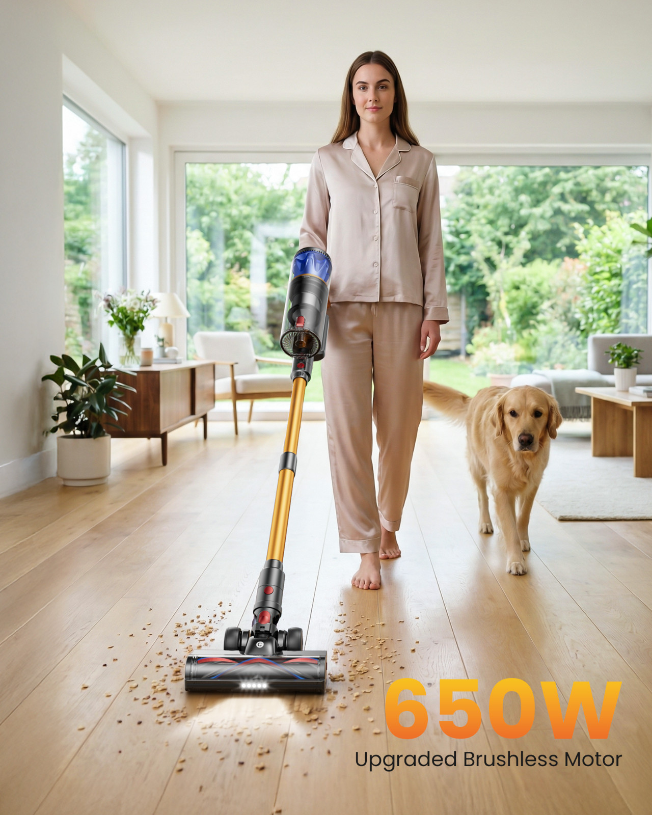 Cordless Vacuum Cleaner 65KPA 75mins Stick for Home Hardwood Wooden Floor Carpet