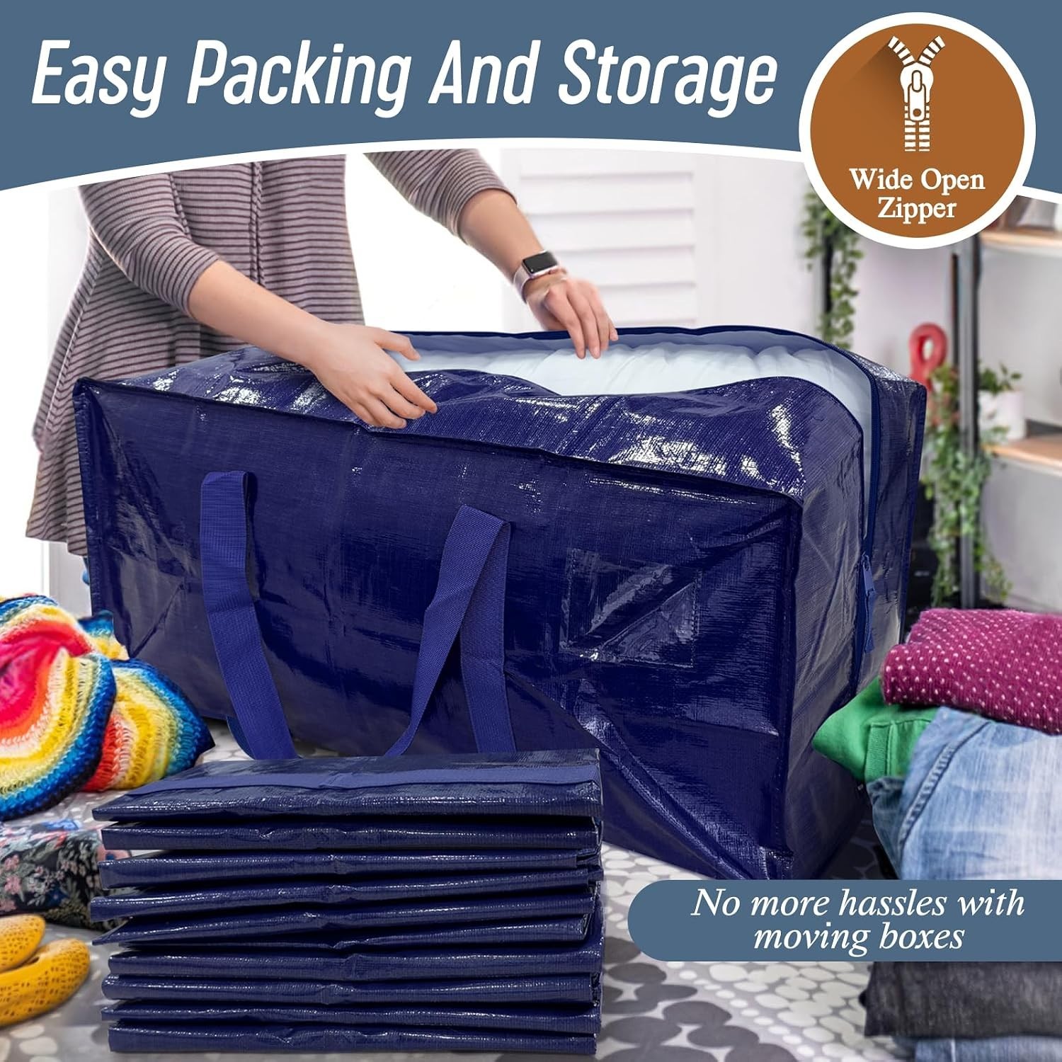 Durable 6 Pack Extra Thick Moving Bags – Tear & Water Resistant for Easy Packing