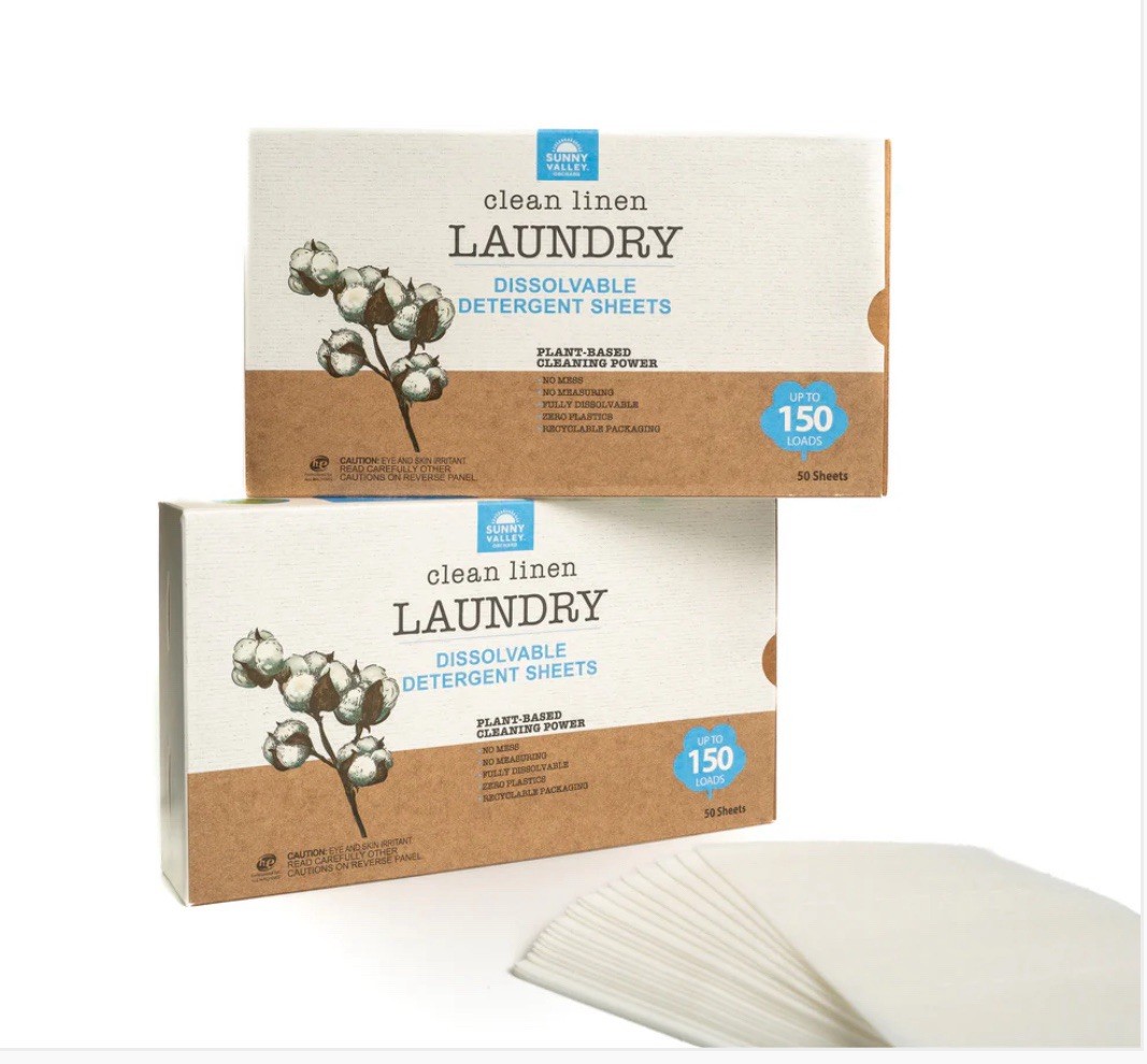 Sunny Valley Load Dissolvable Laundry Sheets Clean Linen X2 (100 sheets)