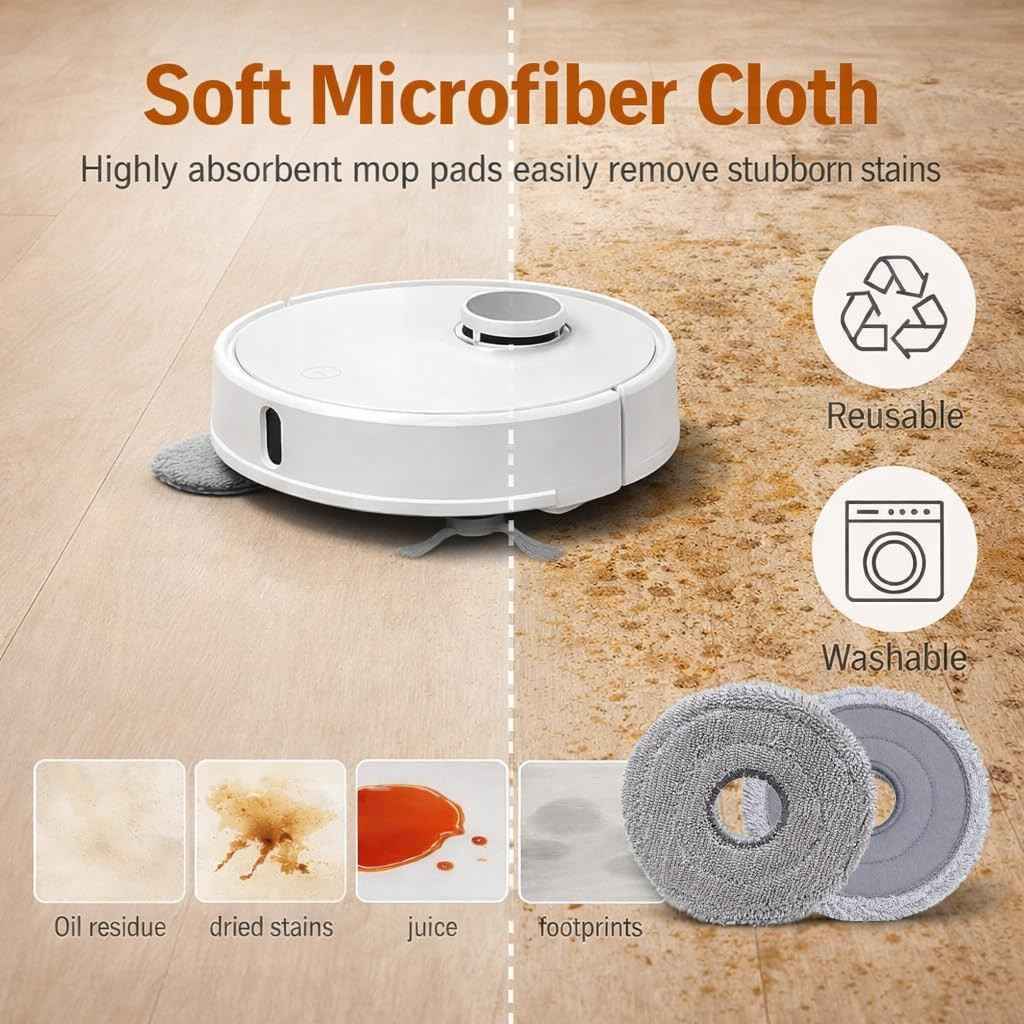 10-Pack Replacement Mop Pads for Roborock Qrevo Robot Vacuums