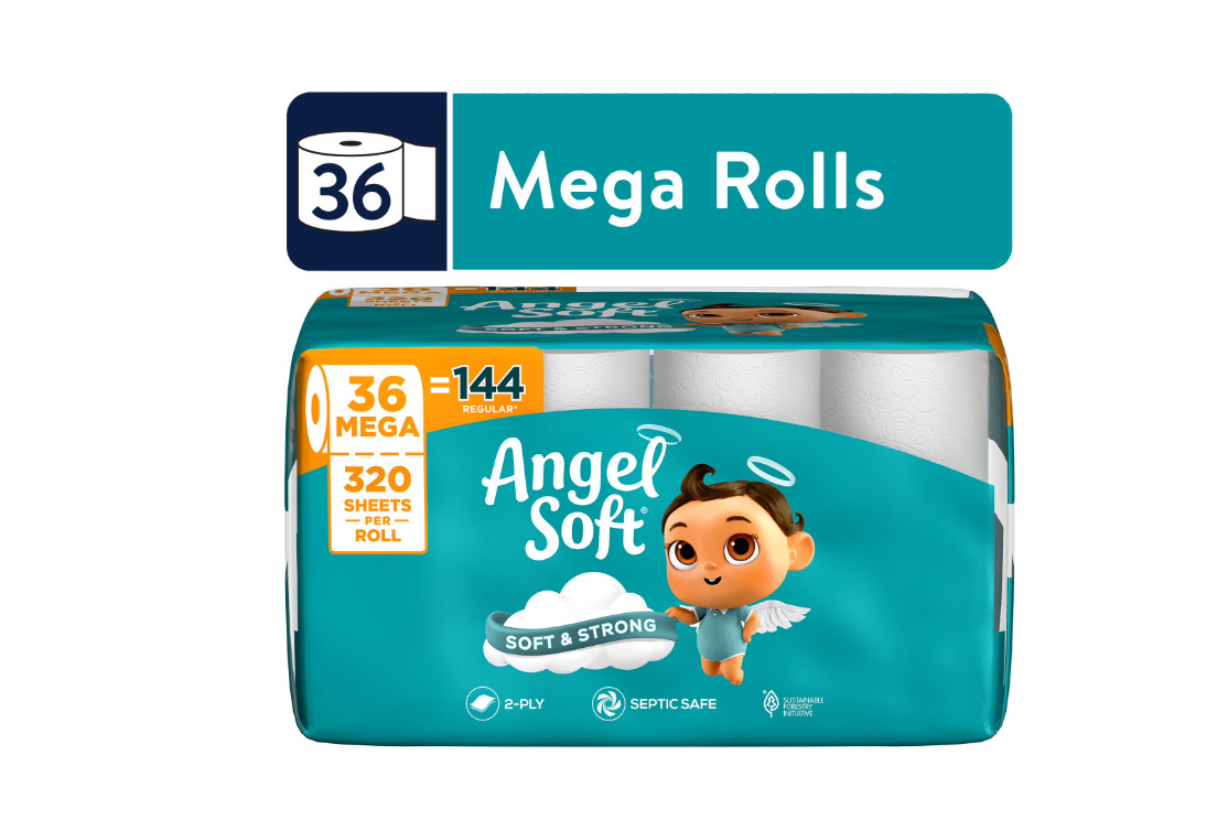 Angel Soft 2-Ply Toilet Paper, 36 Mega Rolls, 320 Sheets per Roll