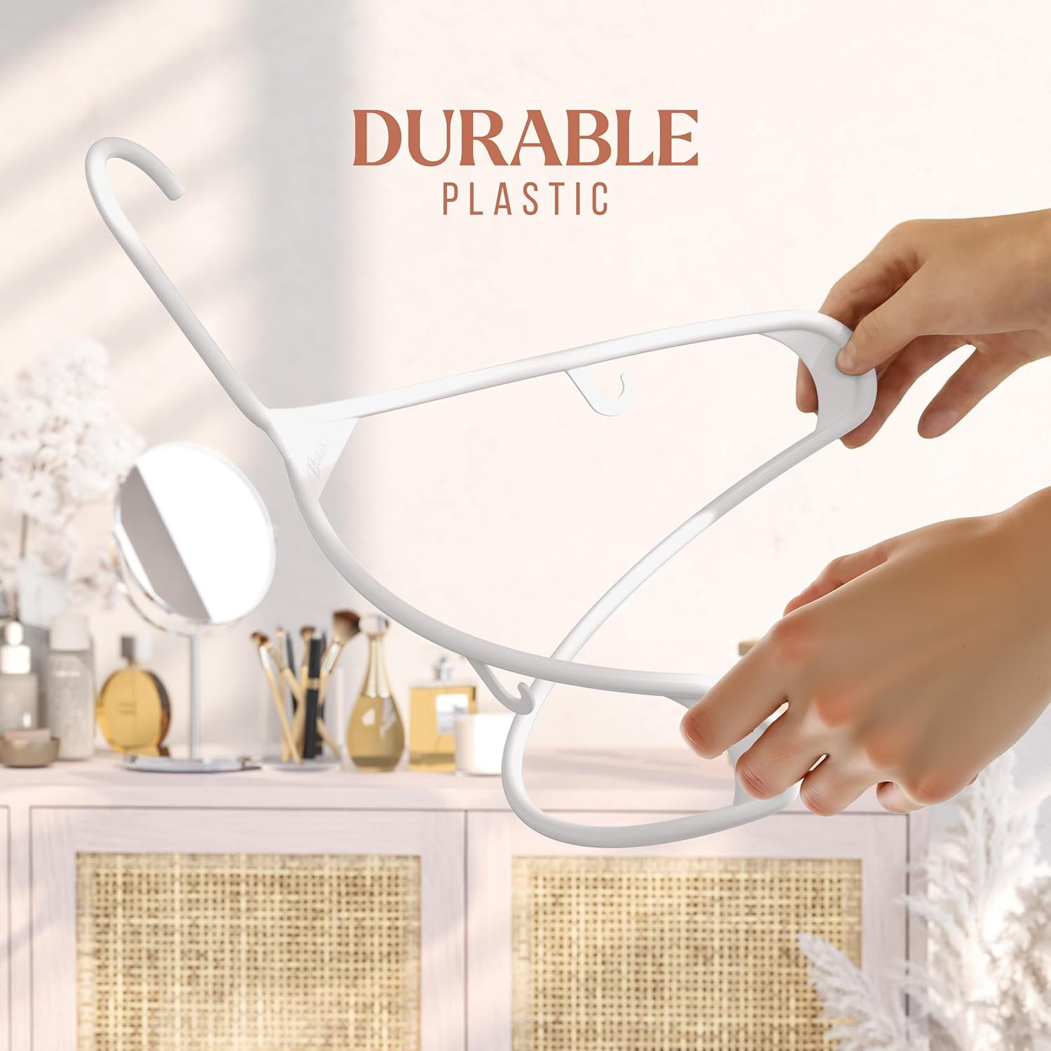 Plastic Hangers 20 Pack White – Clothes Hangers – Makes the Perfect Coat Hanger