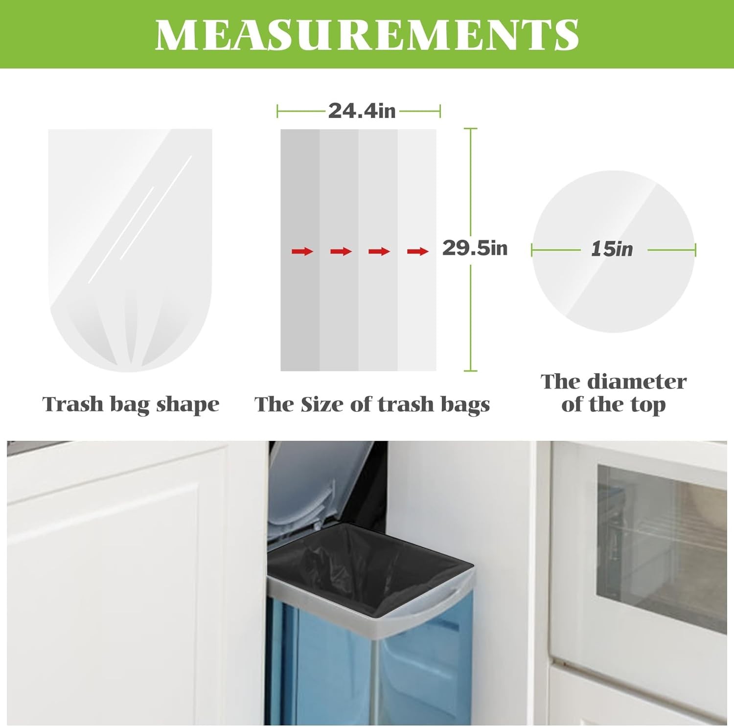 10 Gallon 200 Counts Extra Strong Trash Bags Tall Kitchen Garbage Bags by , 9