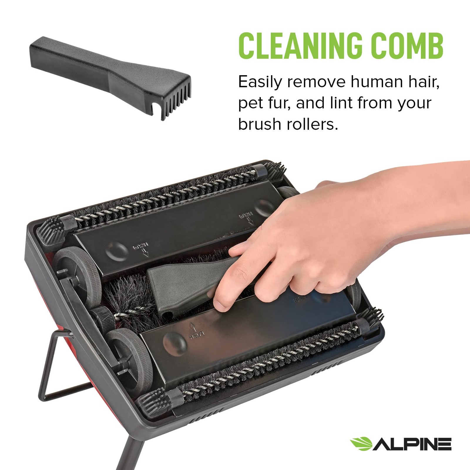 Alpine Industries Alpine Manual Carpet Sweeper Triple Brush Non Electric