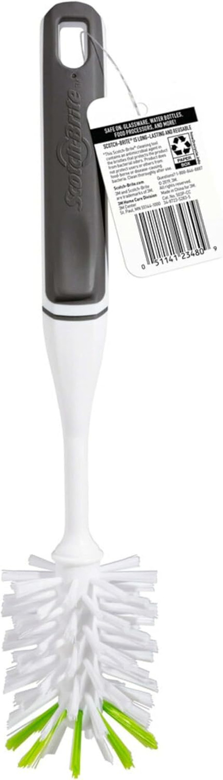 Glass and Water Bottle Brush, Long-Lasting, Safe on Glassware, Shaker Bottles, F