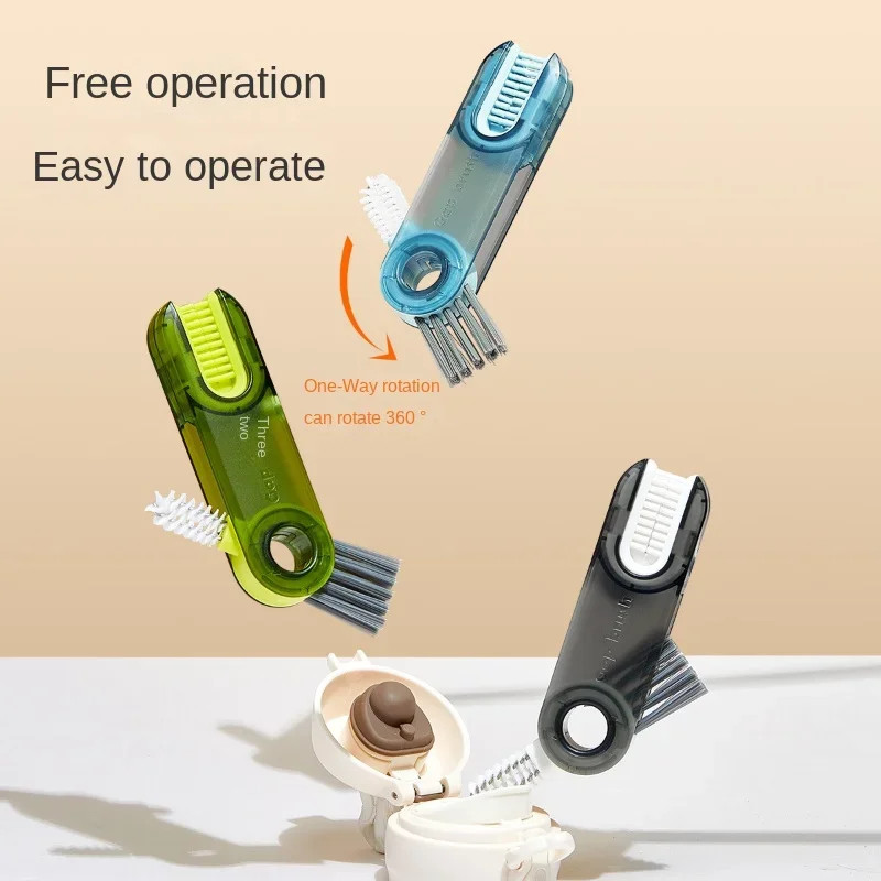 3 in 1 Bottle Gap Cleaner Brush Multifunctional Cup Cleaning Brushes Water Bottl