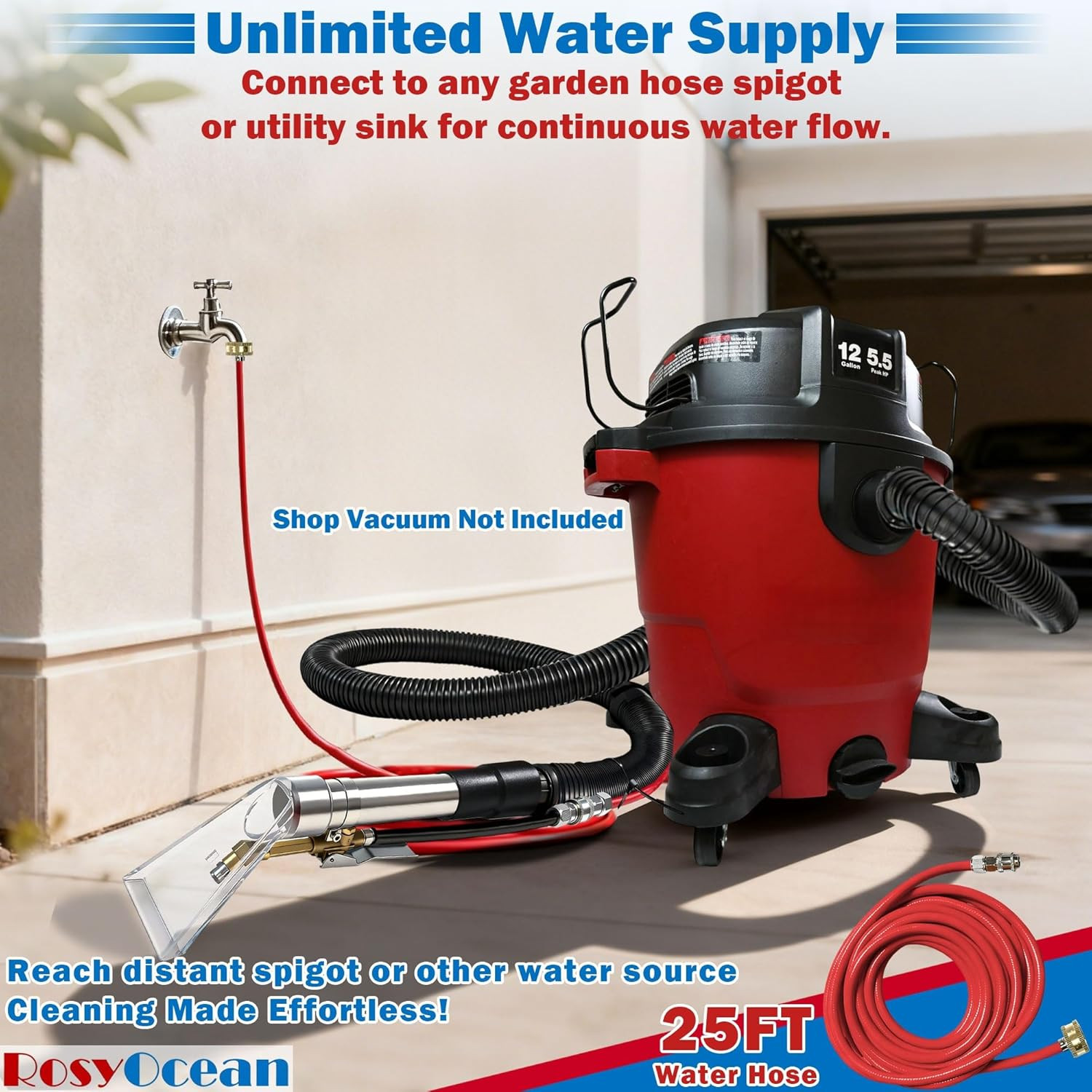 Universal Compatible with Any Brand Shop Vac Extractor Hose Kit Attachment with