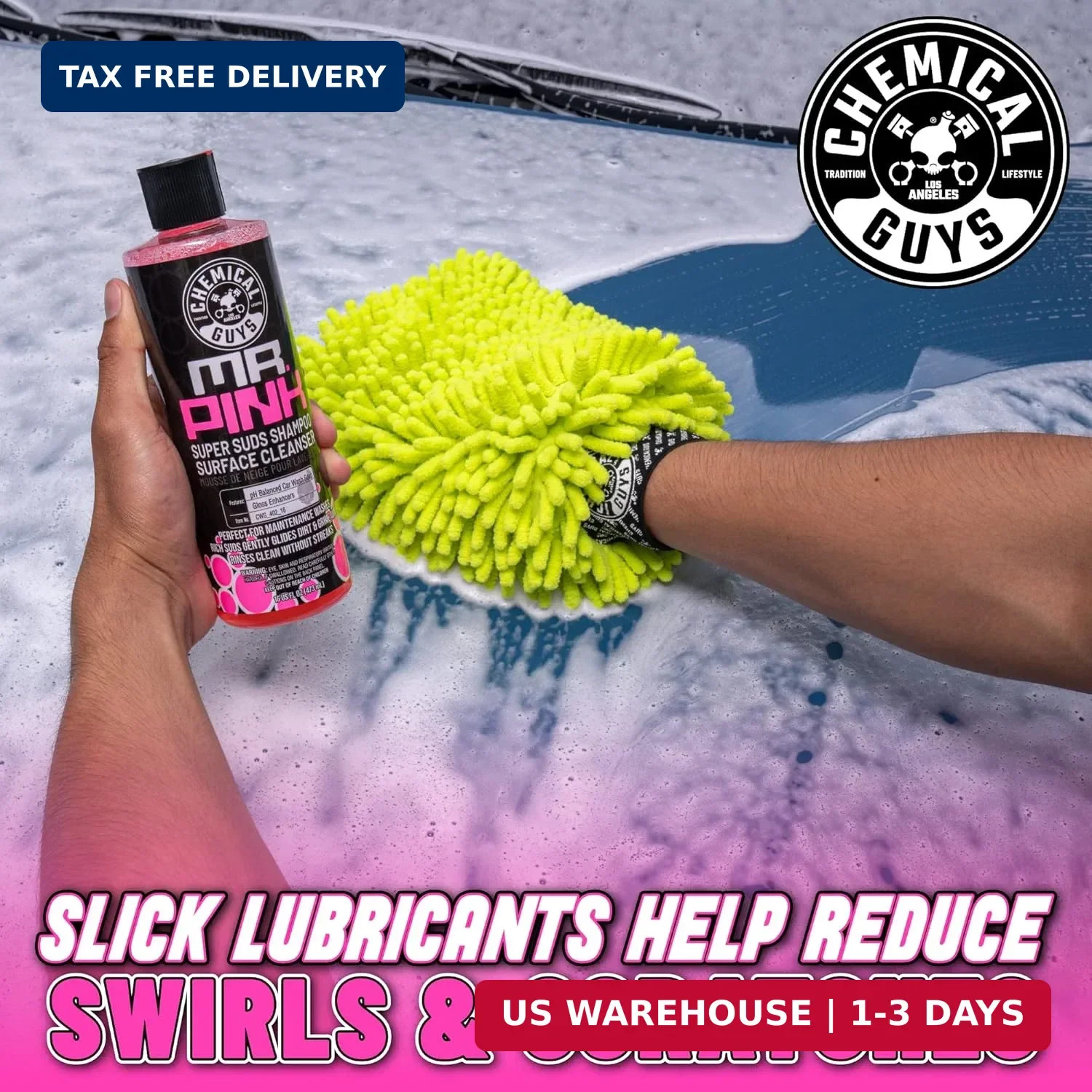 Chemical Guys Mr. Pink Car Wash Soap – 16 oz Super Suds Foaming Car Wash Soap fo