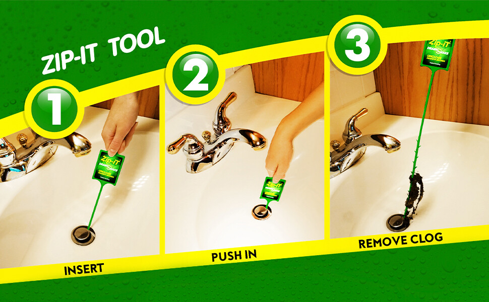 ZIP-IT (12 PACK) Clog Removal Drain Snake Cleaner Unclog Your Sink, 25 inch Lg