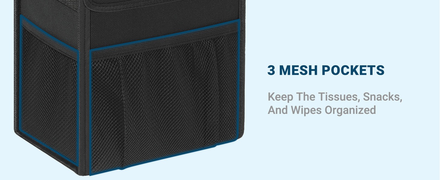 Car Trash Can with Lid, Leakproof Car Trash Bag Hanging Waterproof Automotive
