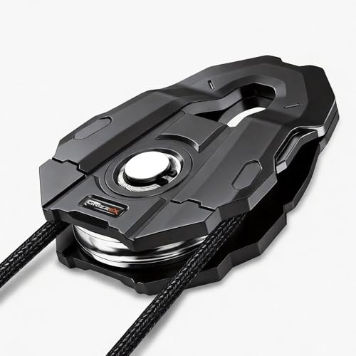 10T Snatch Block, 22,046 lbs Max Load, 3/4″ Max Rope Diameter, Heavy Duty Black