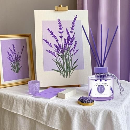 Reed Diffuser, 6.77OZ/200ML Large Capacity Natural Non-Toxic Juniper Lavender