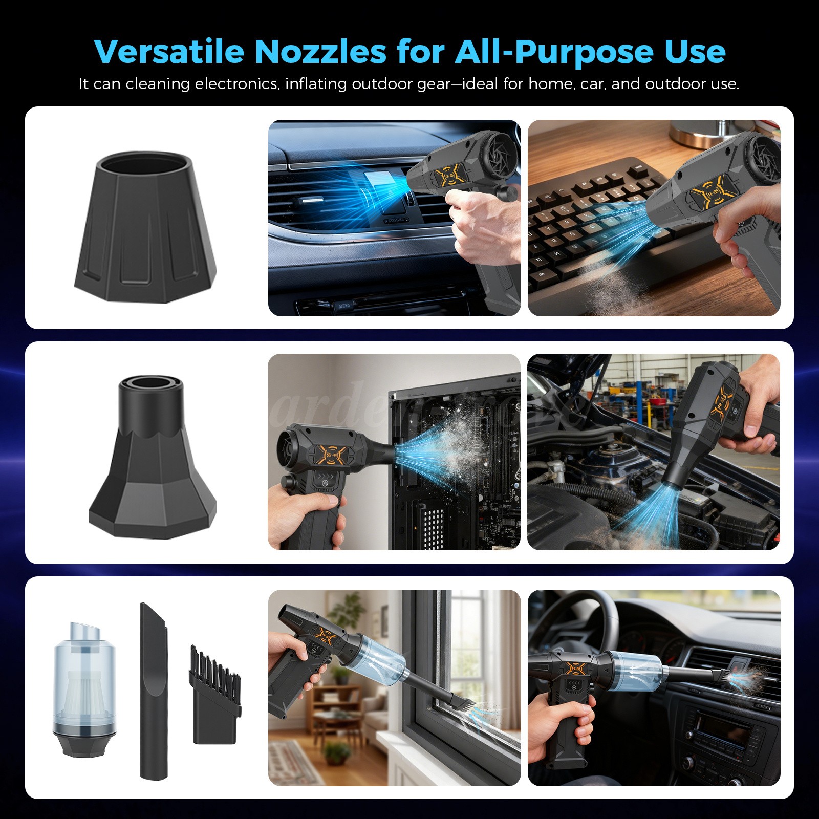 280000RPM Electric Air Duster Cordless Mini Jet Dry Blower Portable Turbo Fan US