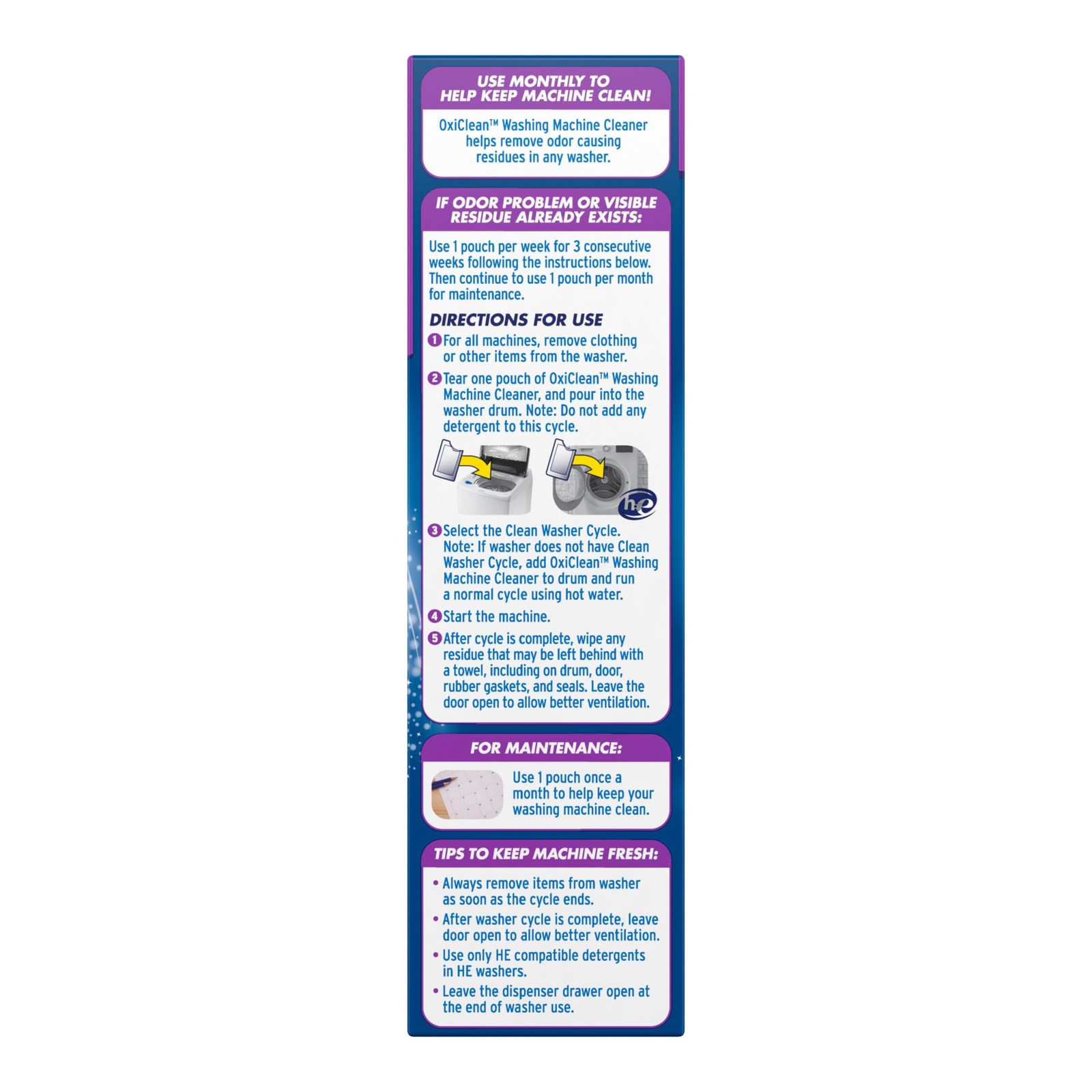 OxiClean Washing Machine Cleaner with Odor Blasters, 4 Count | Washing Machine O