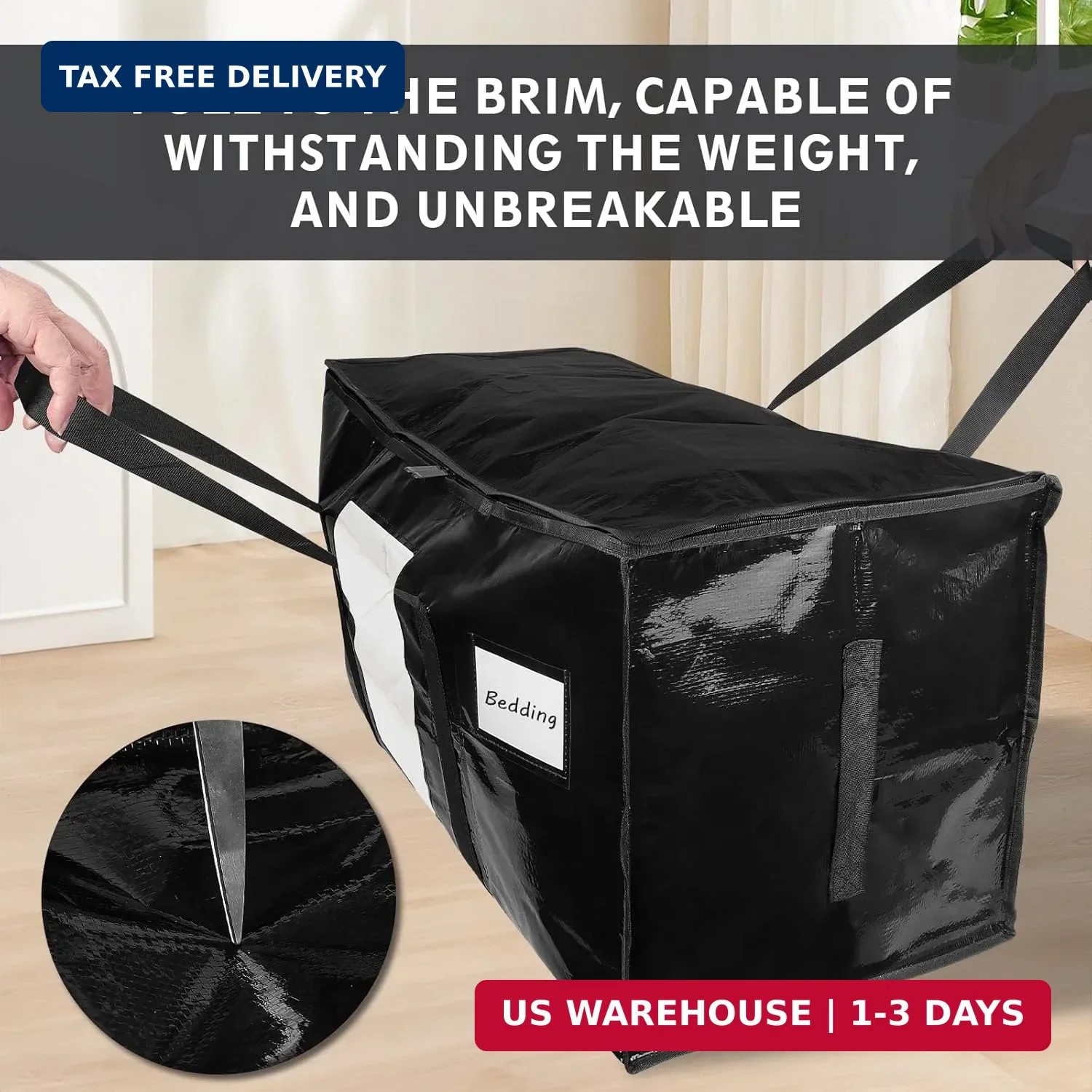 8 Pack Extra Large Moving Bags Heavy Duty 180GSM,130LBS 100L Totes with Visible