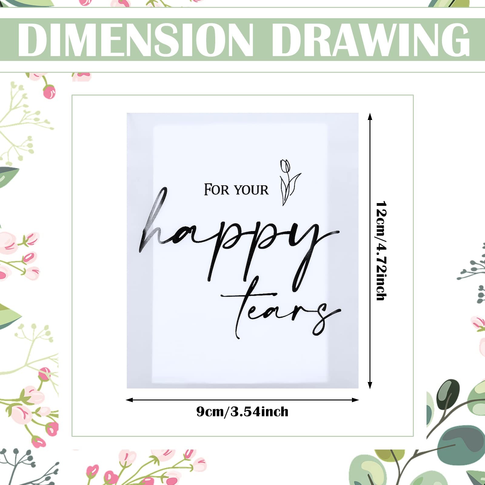Happy Tears 3 Ply Tissues, 30 Pack, Wedding Guest Favors, White