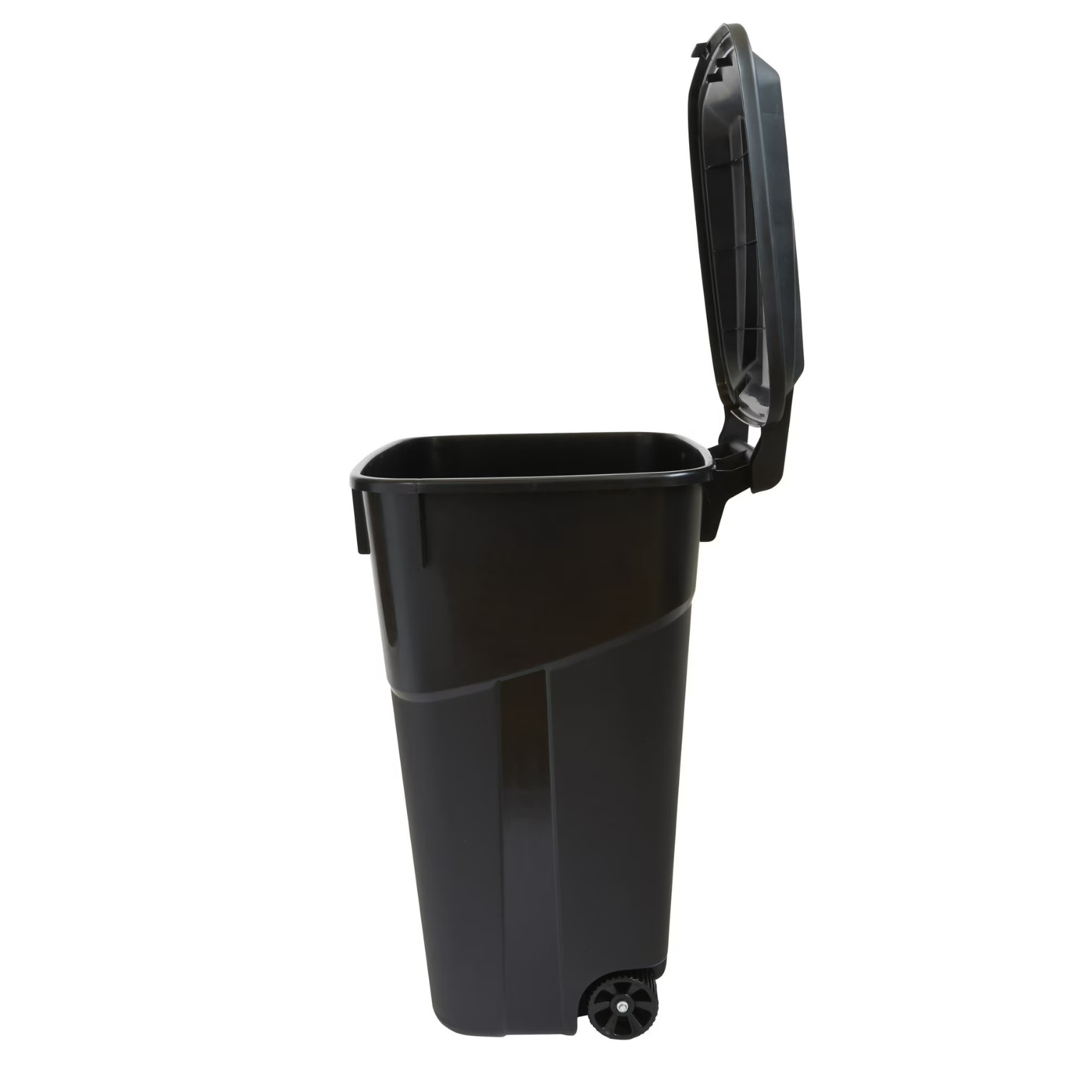 2 Pack Hyper Tough 32 Gallon Rolling Trash Can Heavy Duty Attached Lid Black