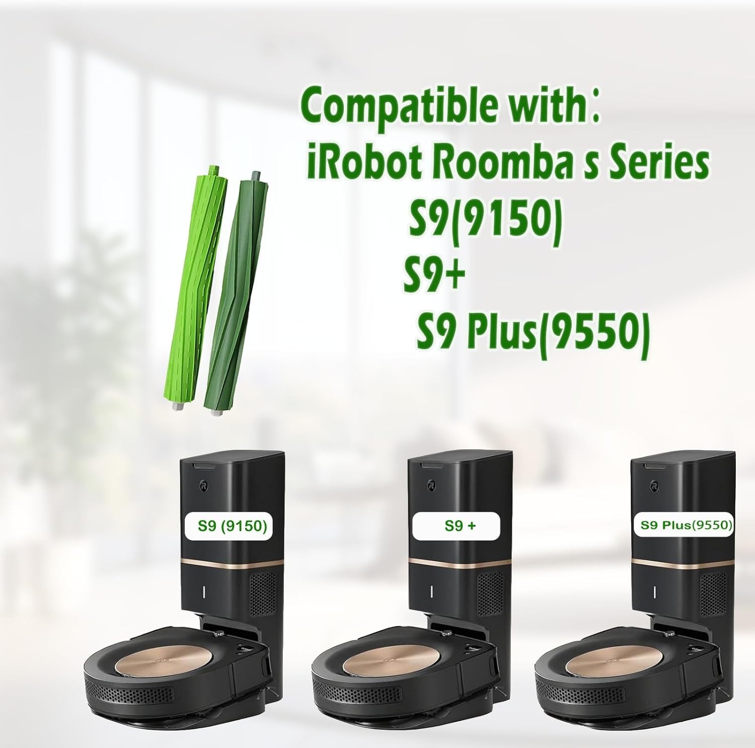 3 Set S9 Replacement Roller Brush Compatible for Roomba S9 9150 S9 S9 Plus 9550