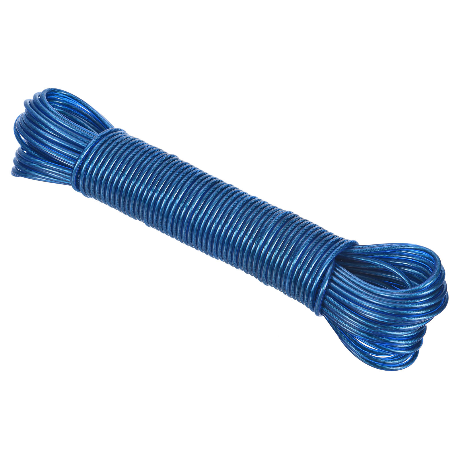 Plastic Coated Clothesline 1/8 Inch x 66 FT Steel Core Clothes Lines Wire Blue