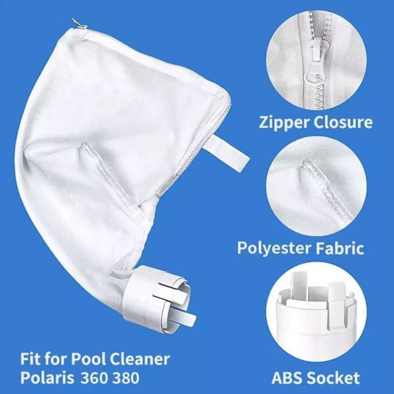 2x Pool Cleaner Bags Purpose Filter Bag for Polaris 360 380 Part Cleaner Zipper