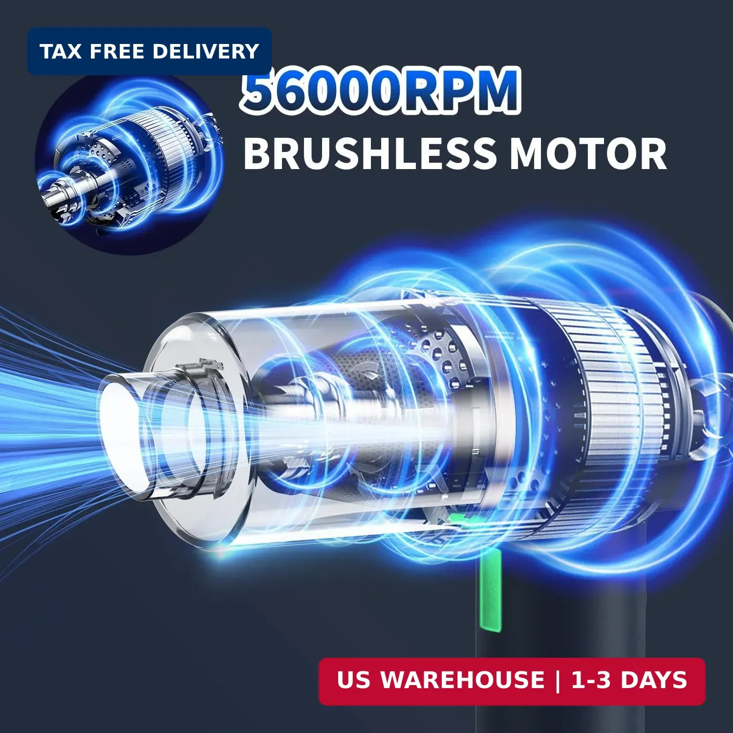 Car Vacuum Handheld Vacuum Portable Cordless, 18000Pa 5 in 1, 100W Brushless Mot