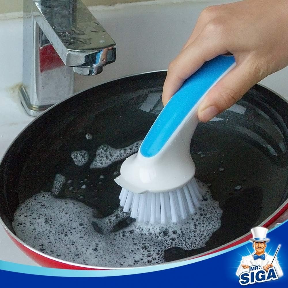 Pot Pan Cleaning Brush Non Scratch Nylon Scrubber Kitchen Tool 2 Pack