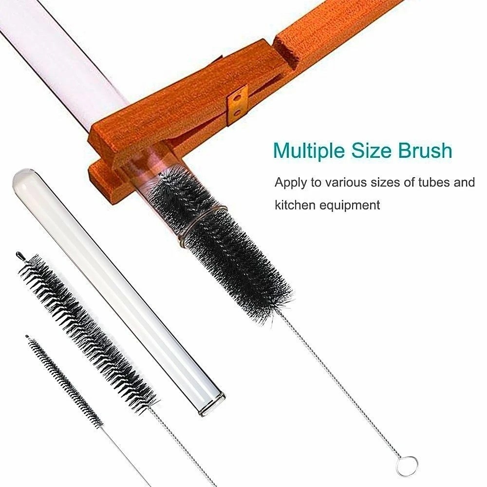 US Nylon Straw Brush Cleaner Bottle Tube Pipe Small Long Cleaning 1-10Set
