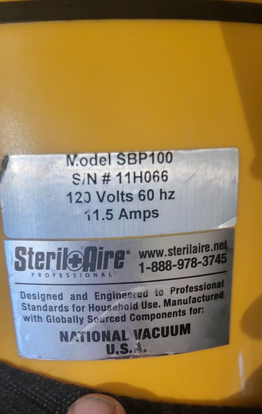 Sterilaire SBP100 Commercial Backpack Vacuum 1400 Watt HEPA ( Tested & Working)