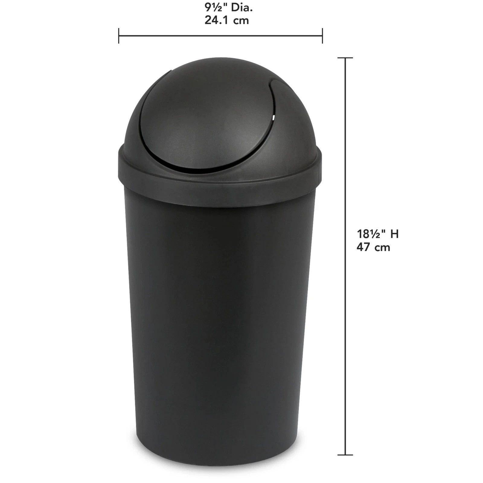 3 Gallon Bathroom Swing Top Wastebasket Small Plastic Round Trash Can with Lid