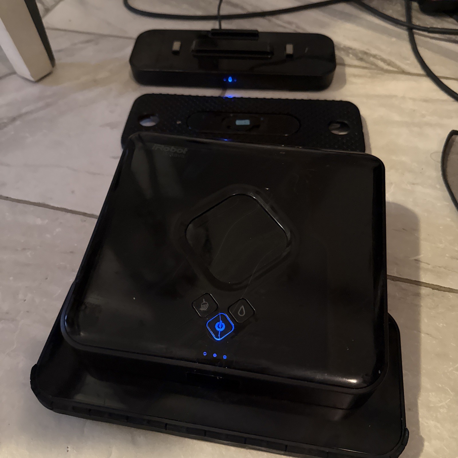 iRobot Braava 380 Black Robot Mop & Dock & Plate & Sensor Fast Shipping