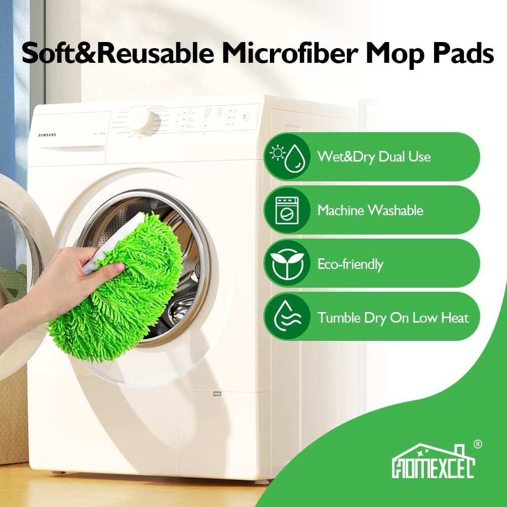 Washable Microfiber Mop Pads – Perfect for All Floor Types, Pack of 4