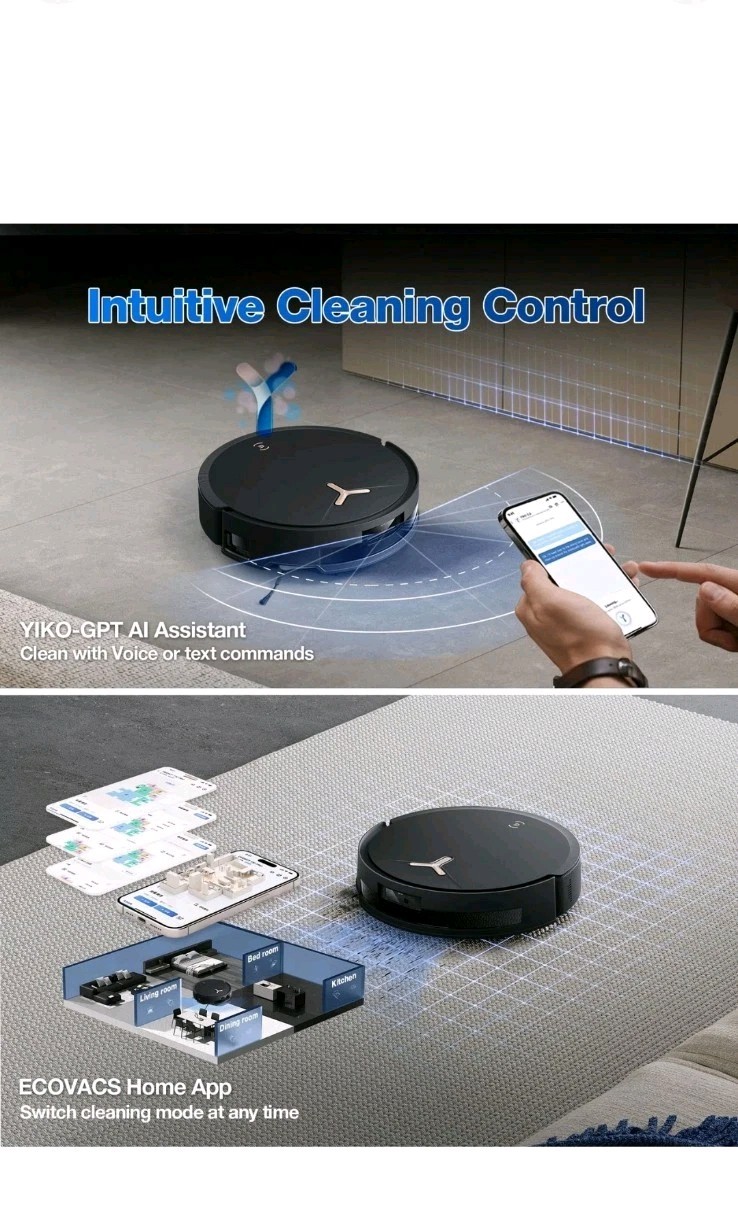 ECOVACS DEEBOT T50 MAX PRO Omni Robot Vacuum and Mop, 18,500Pa Suction, 18mm