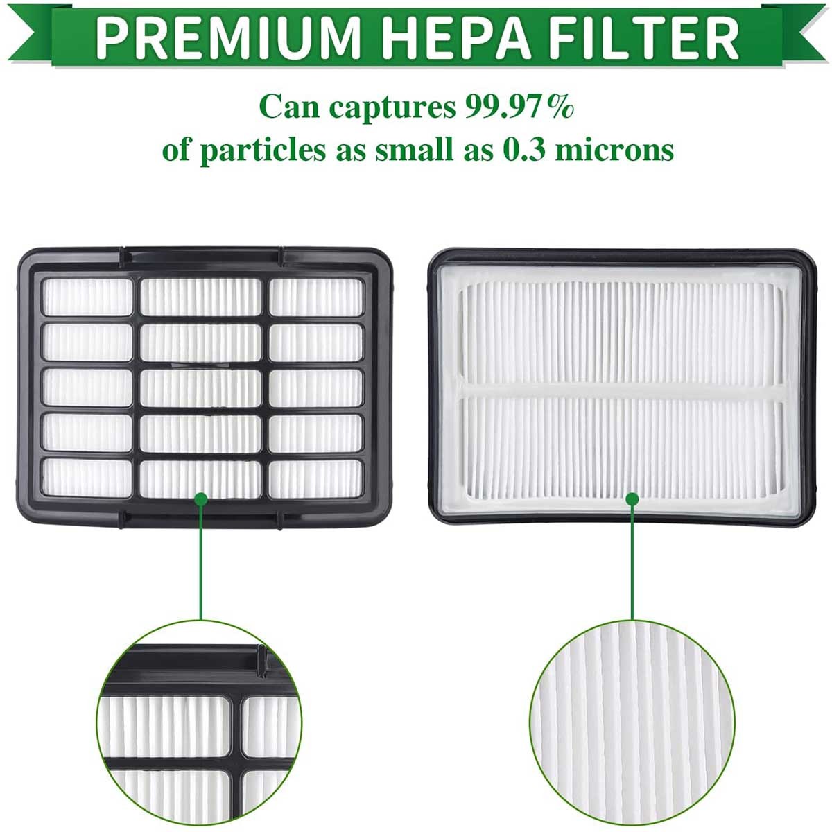 Replace Filters for Shark NV360 NV370 NV380 NV391 Vacuum, Parts XFF350 XHF350