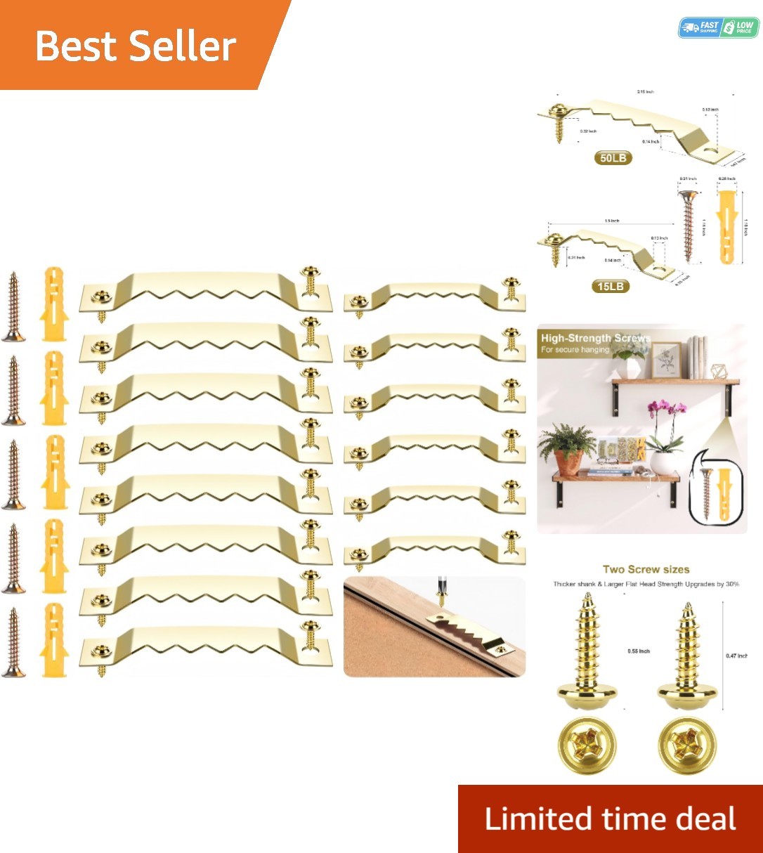 48-Pack Sawtooth Picture Hangers – Durable Hooks for Elegant Wall Art Display