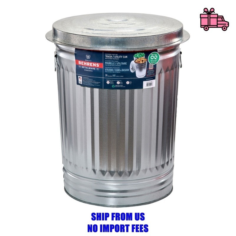 Behrens 31-Gallon Steel Trash Can