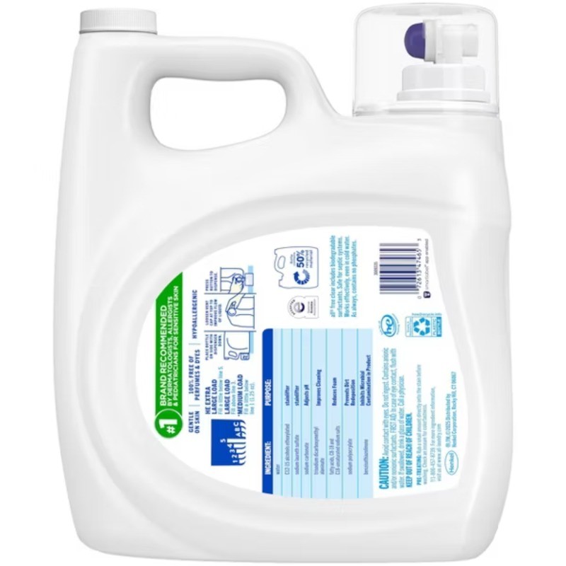 Unscented Free Clear for Sensitive Skin HE Liquid Laundry Detergent – 154 fl oz