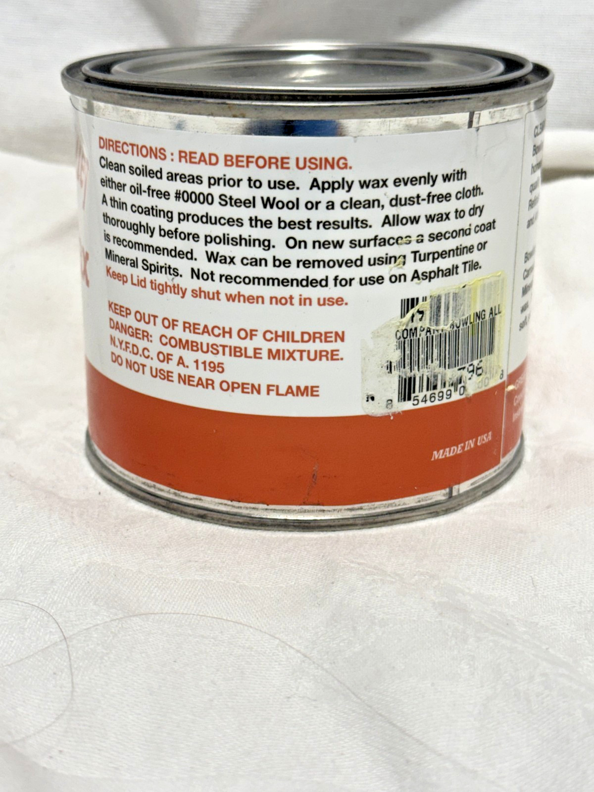 Bowling Alley Wax, Clear Paste, 16 Oz. Can – Surface Protection Wax for Polishin