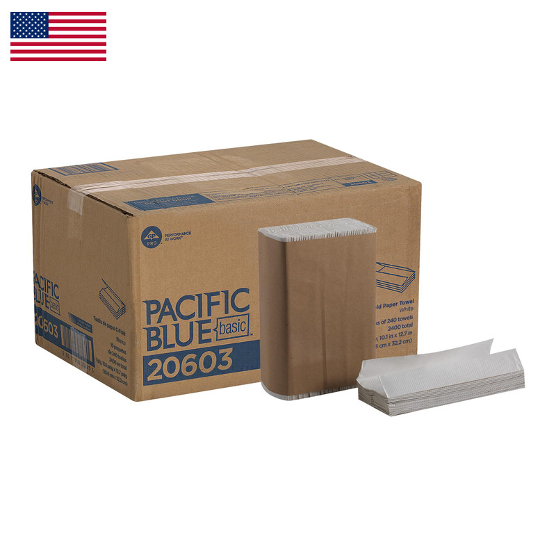 Georgia-Pacific Pacific Blue Basic C-Fold Paper Towels By Gp Pro White 20603
