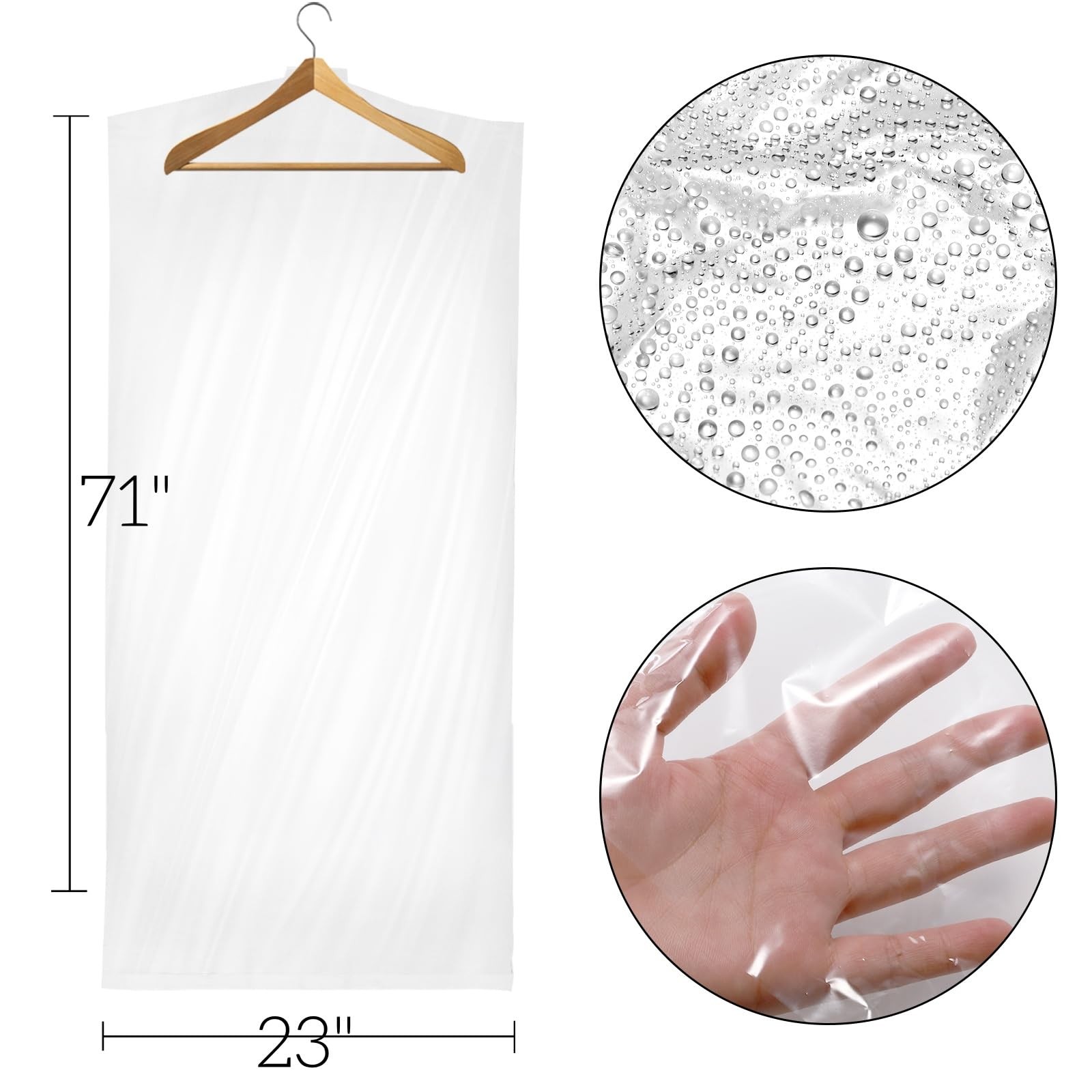 AVLA 50 Pack 71 Inch Clear Garment Bag, Extra Long Plastic Dry Cleaning