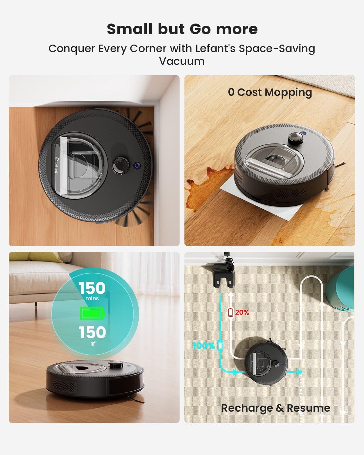 M330 Robot Vacuum & Mop with LiDAR Navigation, Obstacle Avoidance, 450ml Bin