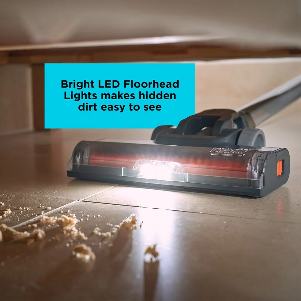 BLACK+DECKER 20V MAX* Cordless Stick Vacuum with LED Floor Lights – BHFEA18D1