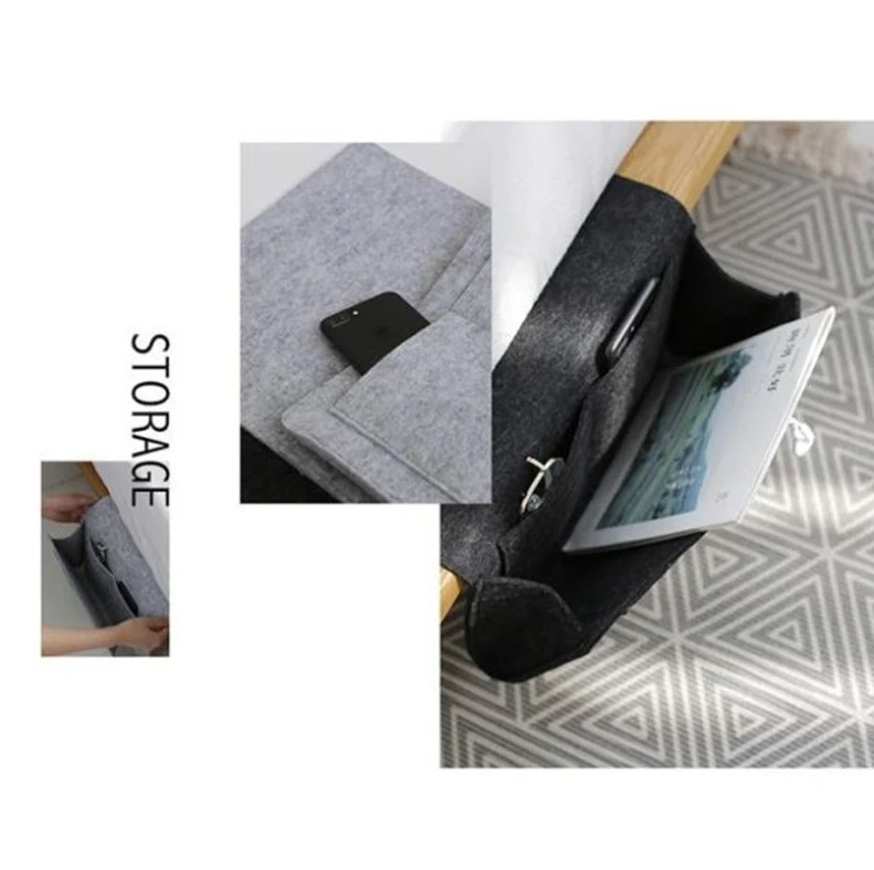 1 pc Felt Hanging Storage Bag Bed Sofa Organizer for Dorm Bedroom NEW