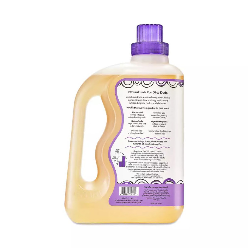 Indigo Wild Zum Clean Laundry Soap Lavender 64 oz pack-2