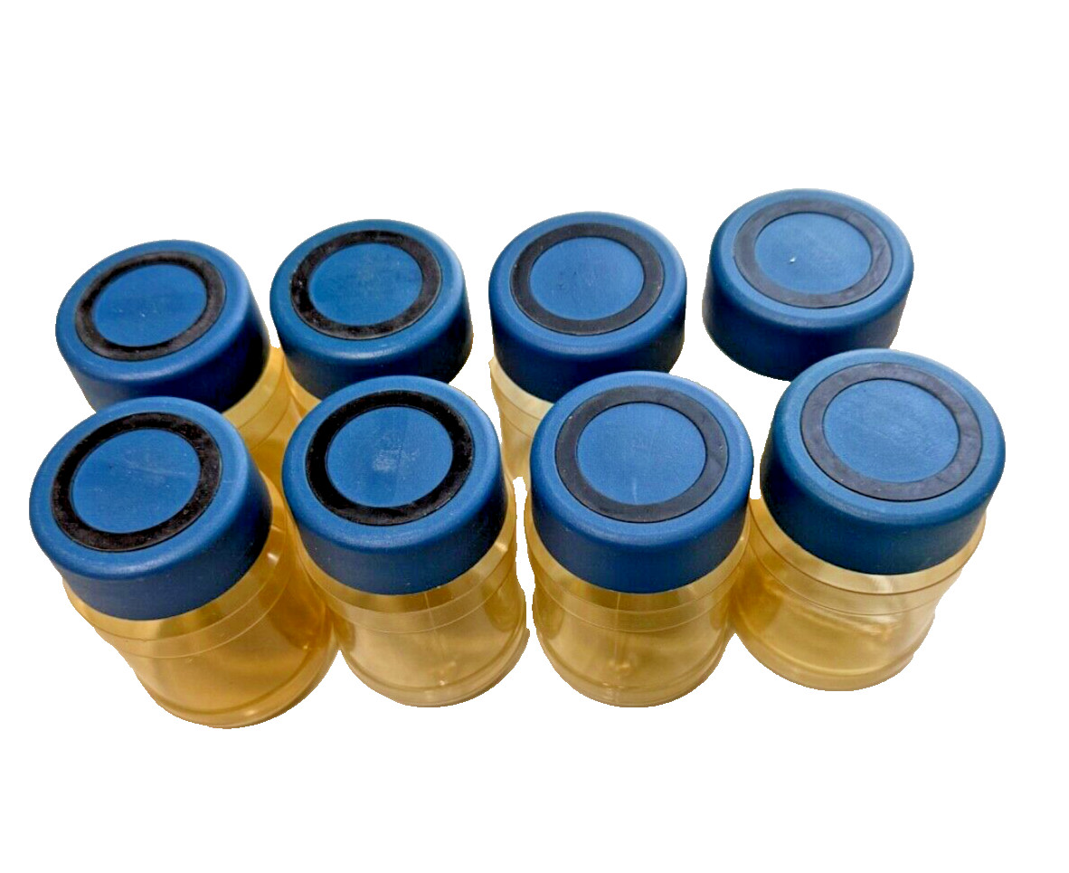 HANGING STORAGE JARS CLEAR PLASTIC MAGNETIC TOP STORAGE CONTAINER SET OF 8