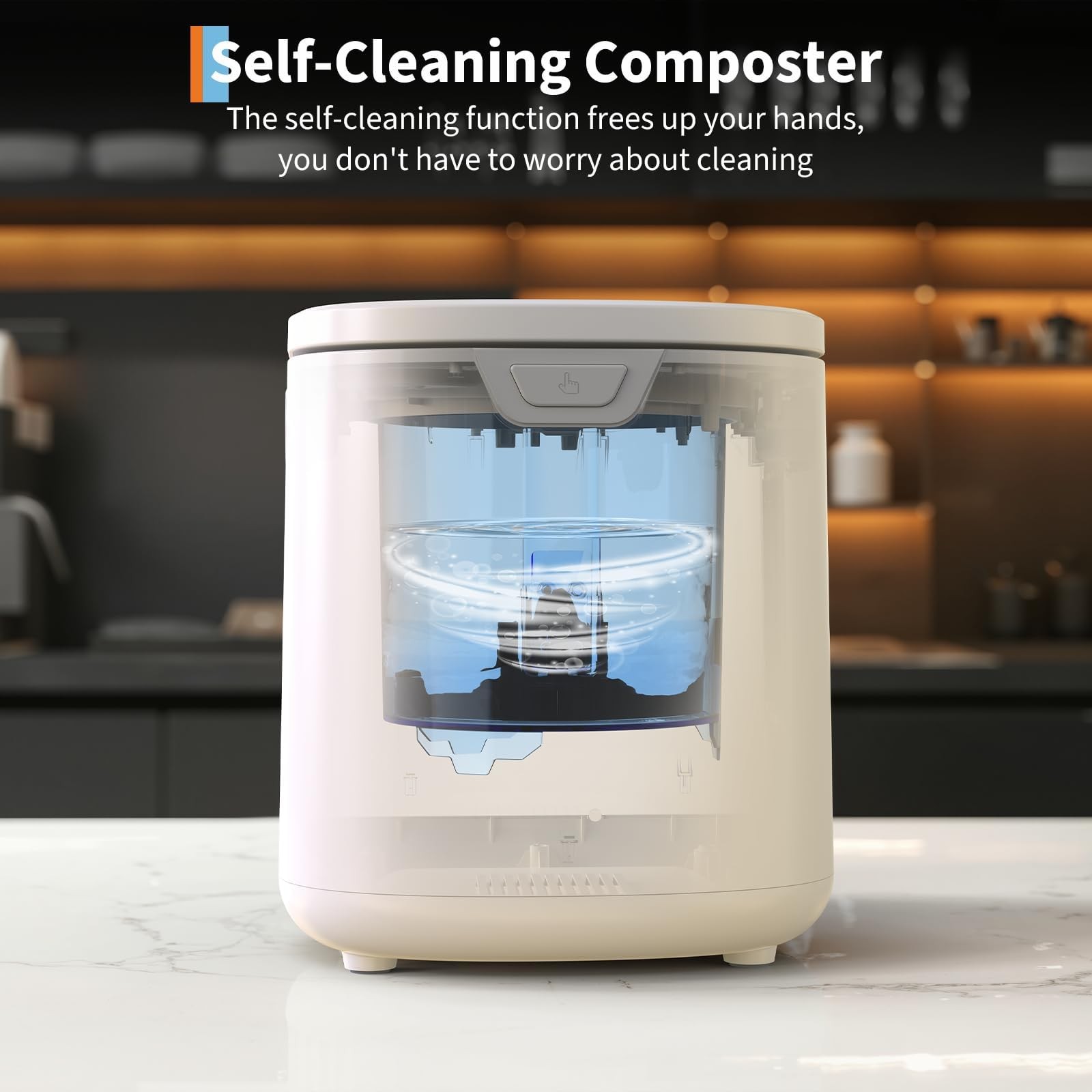 3.5L Fully Automatic Kitchen Compost Bin,Indoor Electric Food 3.5L, White