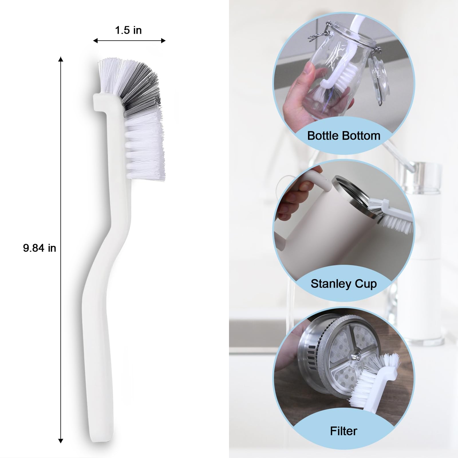9 Pack Crevice Cleaning Brush Set, Hard Bristle Detail Brush Set for Deep Cle…