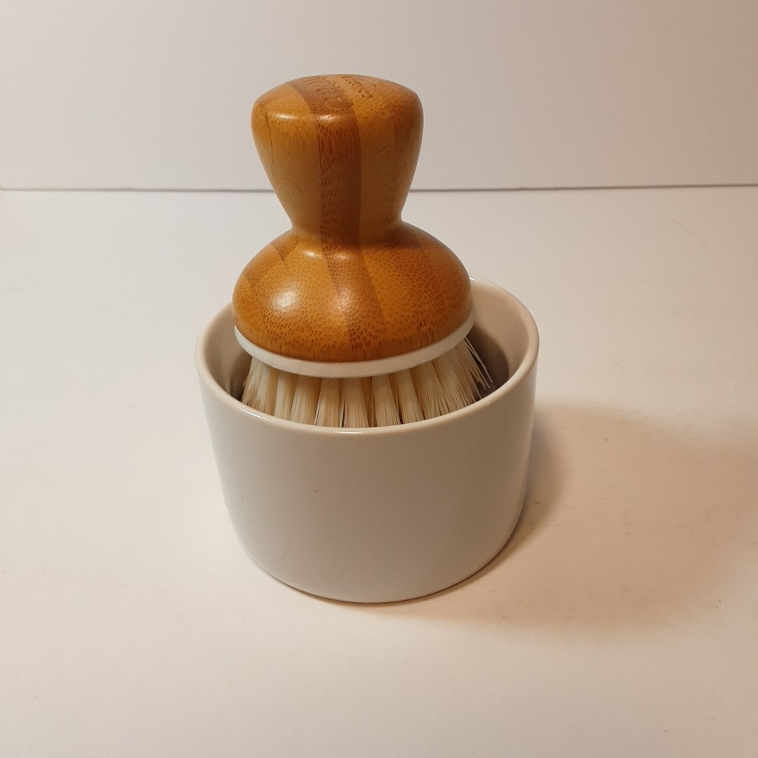 Bubble Up Ceramic Soap Dispenser & Bamboo Dish Brush Full Circle & Grove Brand