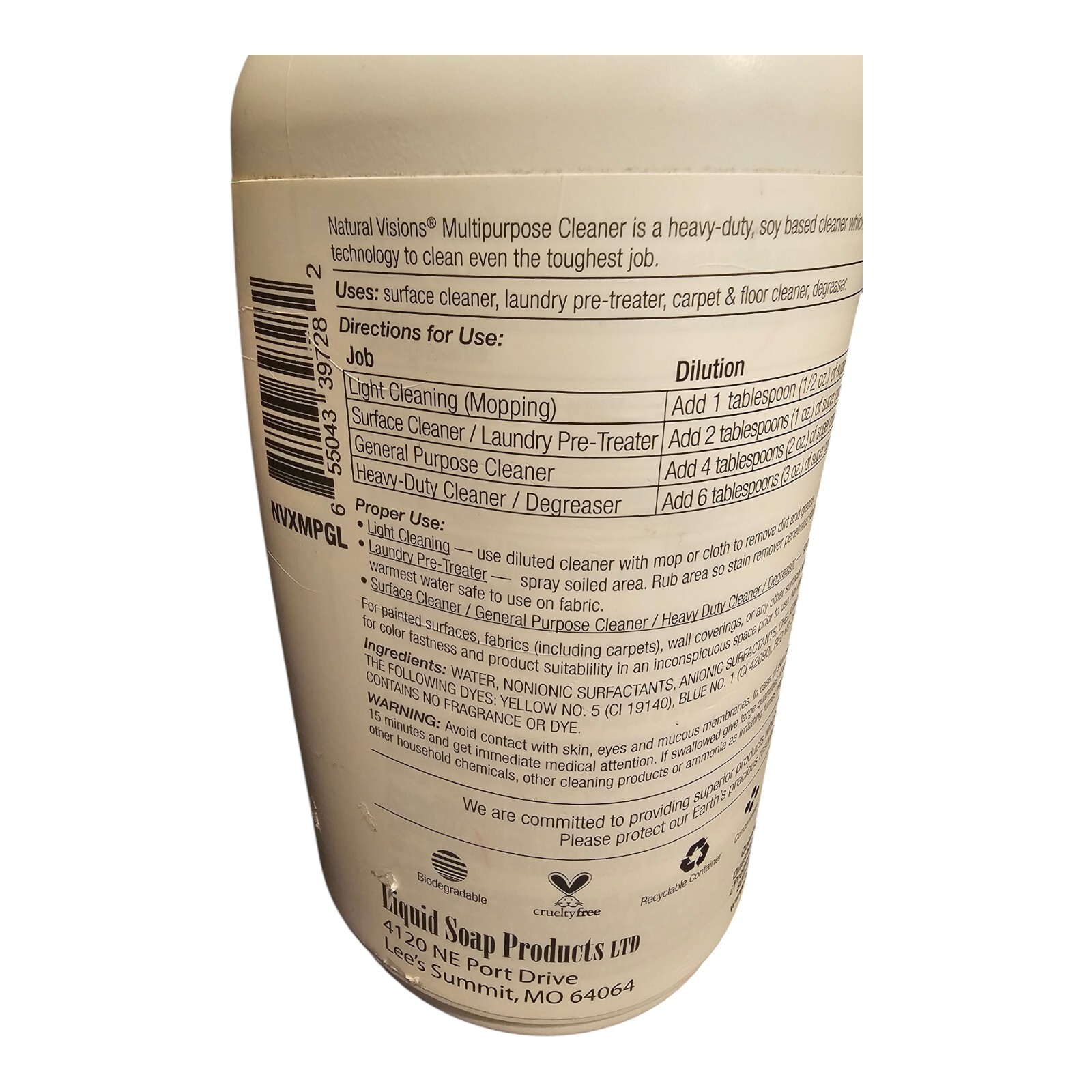 NATURAL VISIONS Multi-Purpose Cleaner Pink Grapefruit 1 Liter SUPER CONCENTRATE