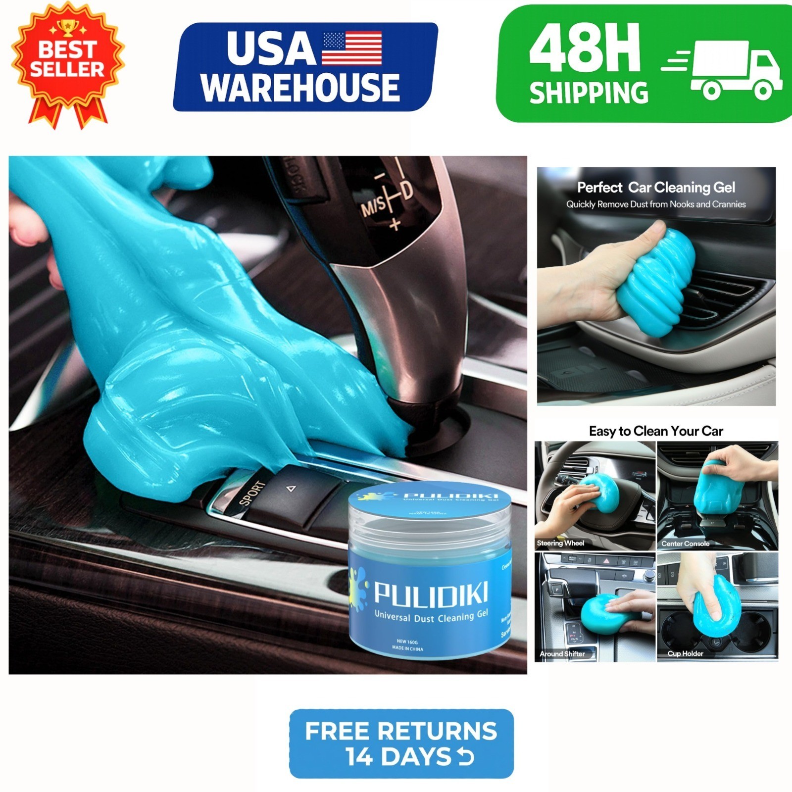 PULIDIKI Car Cleaning Gel – Universal Interior Cleaner & Dust Remover