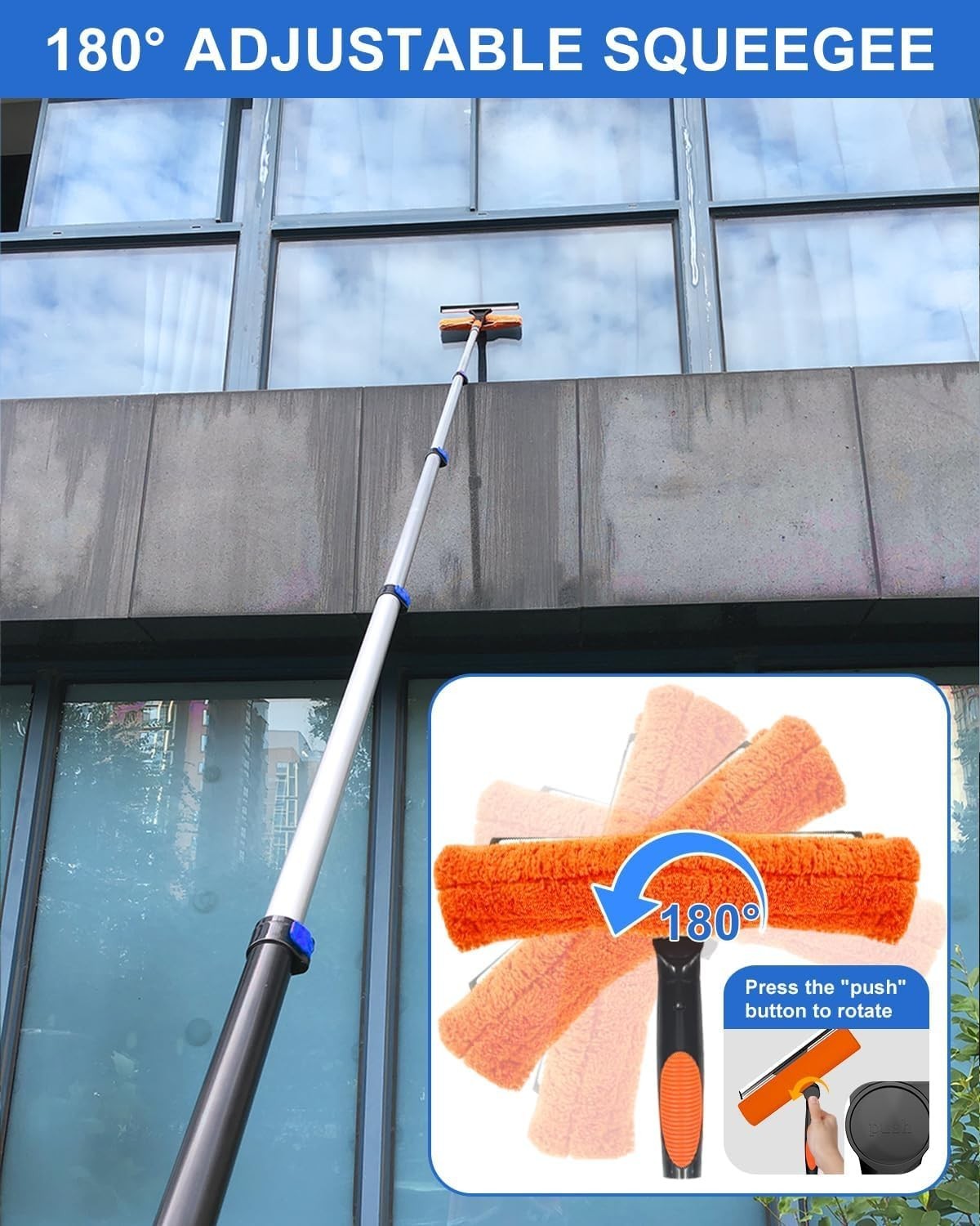 26 Foot High Reach Duster Kit 5-19 ft Telescoping Pole Ceiling Cobweb Cleaning